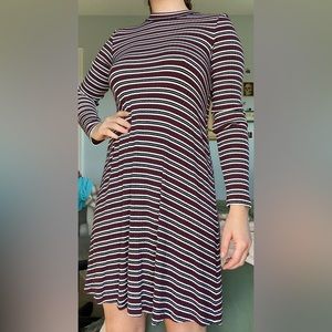 American eagle striped dress, maroon.